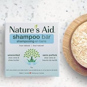 Nature's Aid Unscented Shampoo Bar with Aloe Vera & Shea Butter 72g